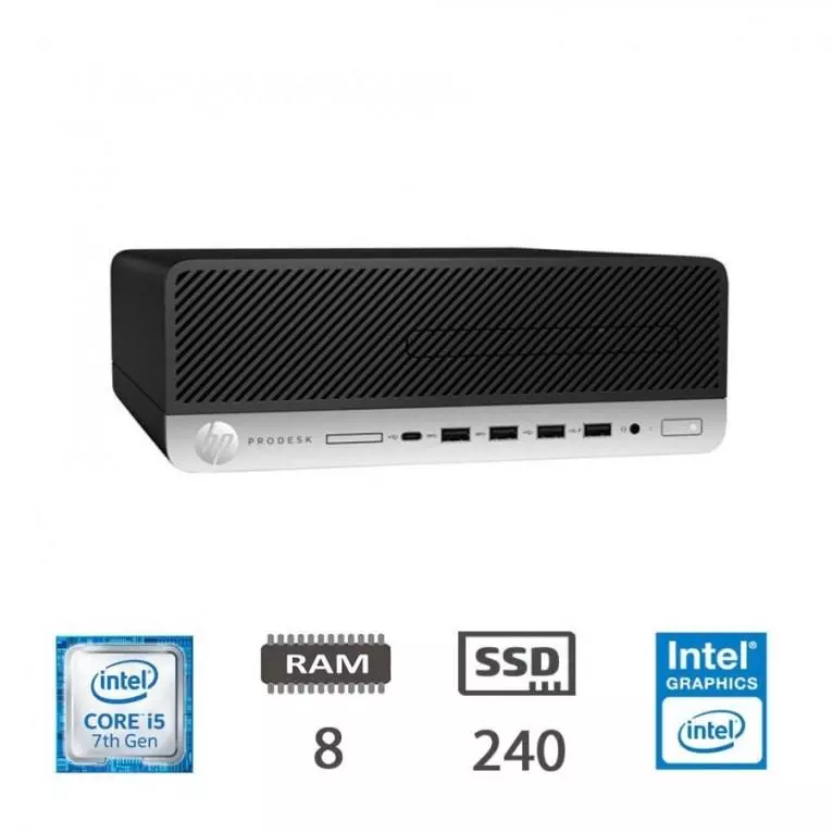 PC Desktop HP ProDesk 600 G3 SFF - Intel Core i3-7100 - RAM 8GB - SSD 240GB - WIN 10 PRO  